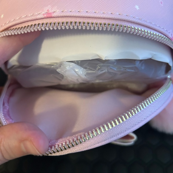 UnderOneSky Pink Butterfly Backpack with Pom Pom (8”x7”x3”) - Picture 7 of 12